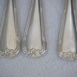 Fish service and its 6 silver-plated cutlery, crossed ribbon model