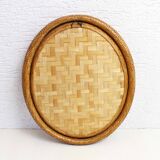 Vintage wicker mirror
