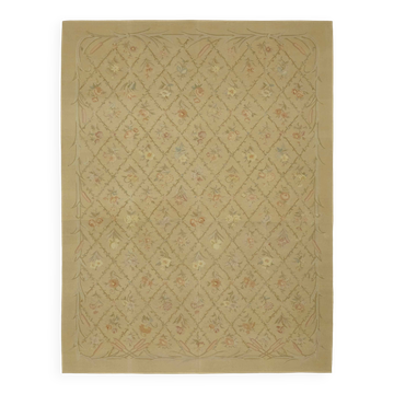 Tapis kilim aubusson vintage européen fait main 272 cm x 360 cm