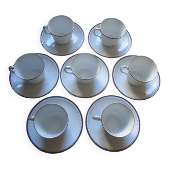 Set of 7 Limoges porcelain coffee mugs Bernardaud & Co. Limoges Reichstadt
