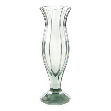 Vase, Art Deco, uranium crystal, Moser, Czechoslovakia, 1930s