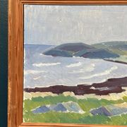 Original Swedish Oil on Panel – “Coastal Landscape” by Curt Rydell – Signed – Vintage & Framed – 33 × 40 cm (13" × 15.7")
