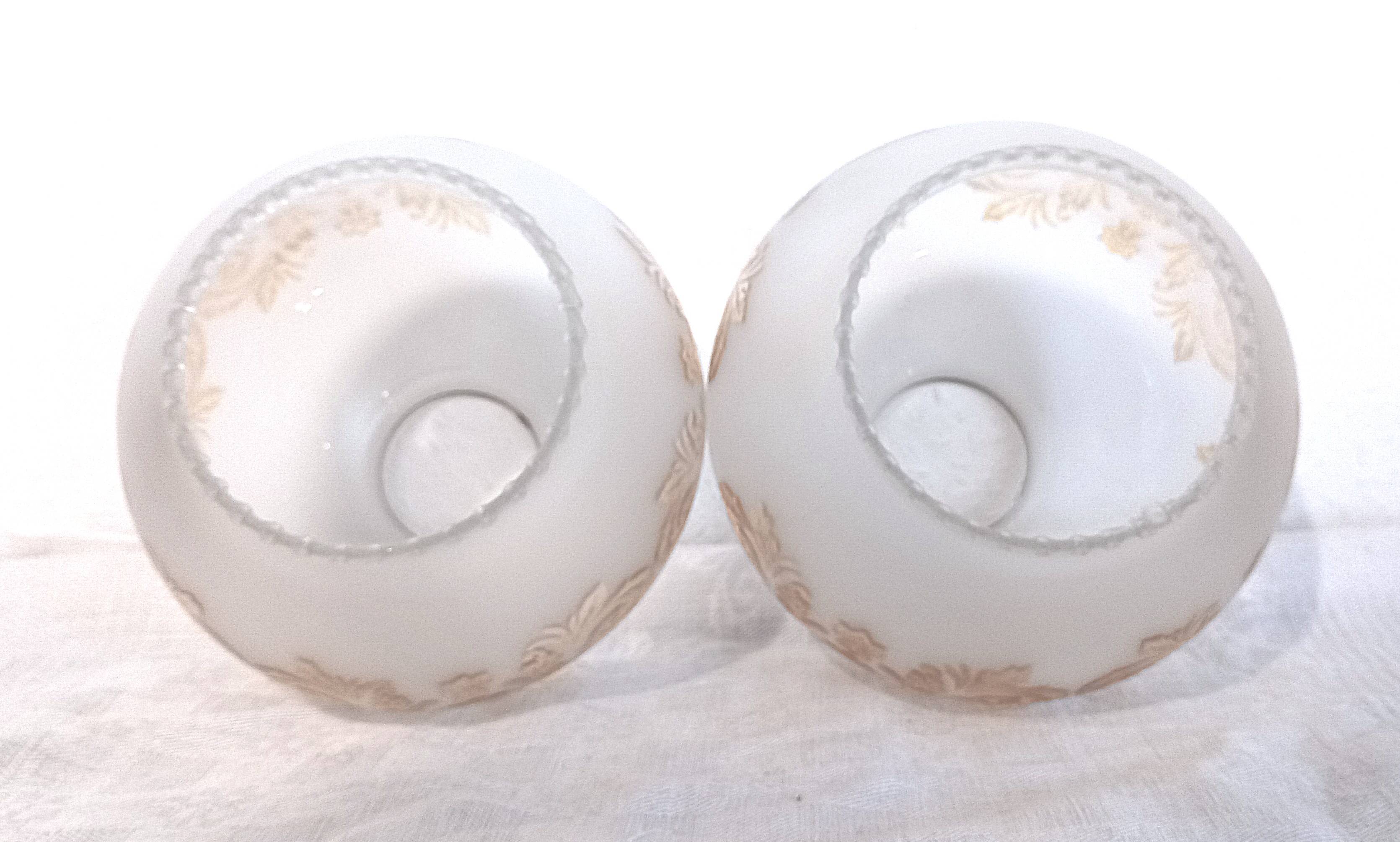 Pair of globes for light fixture