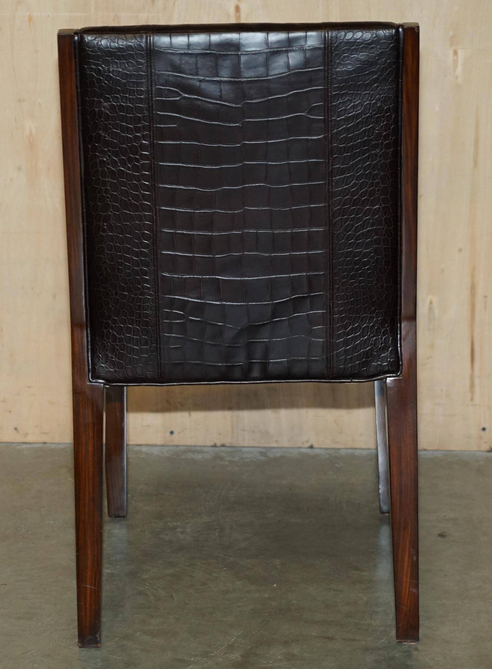 Chaises d'appoint Ralph Lauren Metropolis cuir patiné crocodile