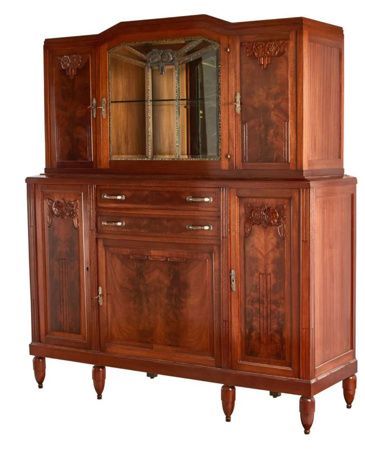 Art Deco period buffet in carved walnut