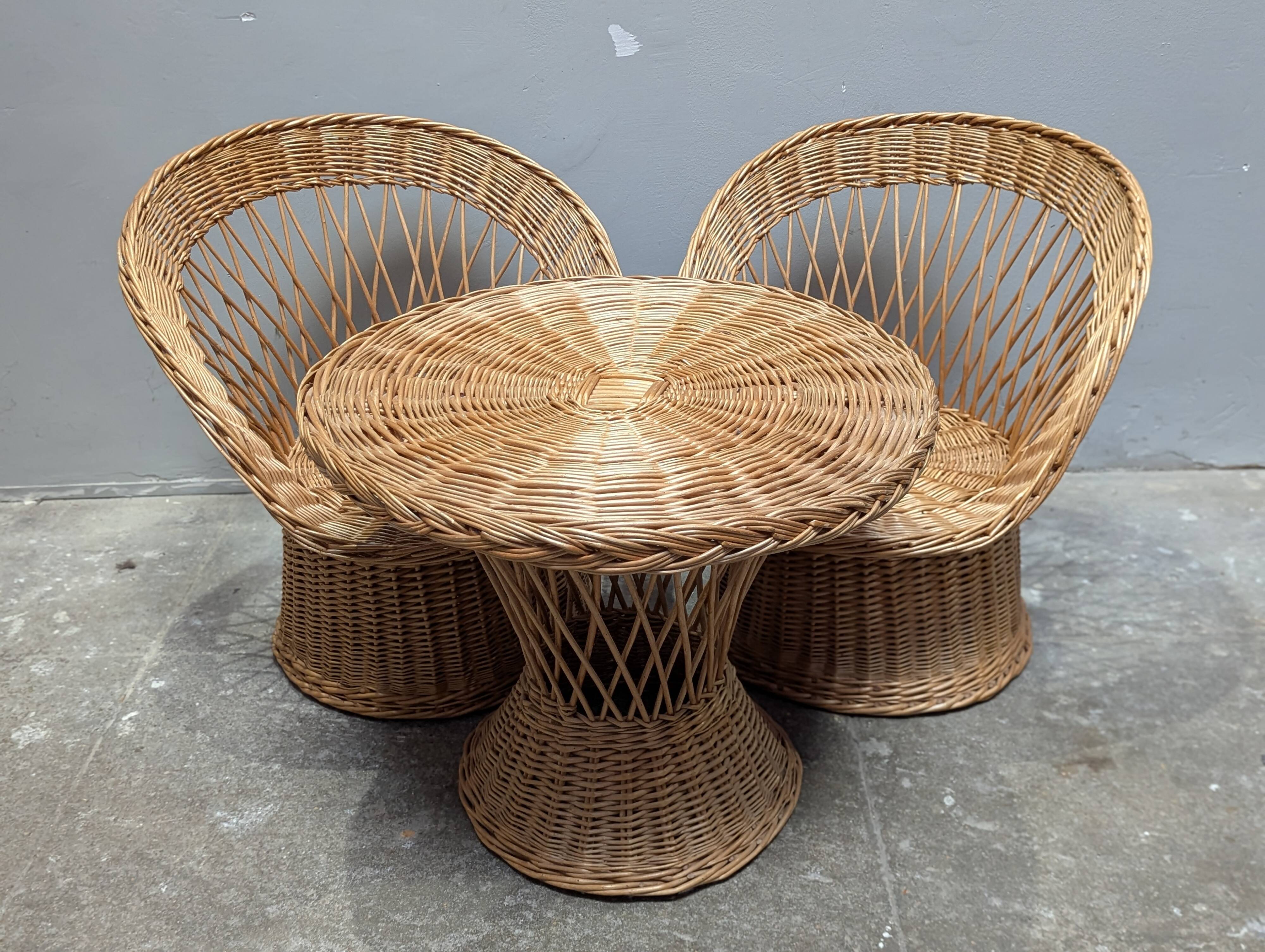 3-piece rattan lounge set