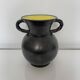 Vase with handles black yellow vintage