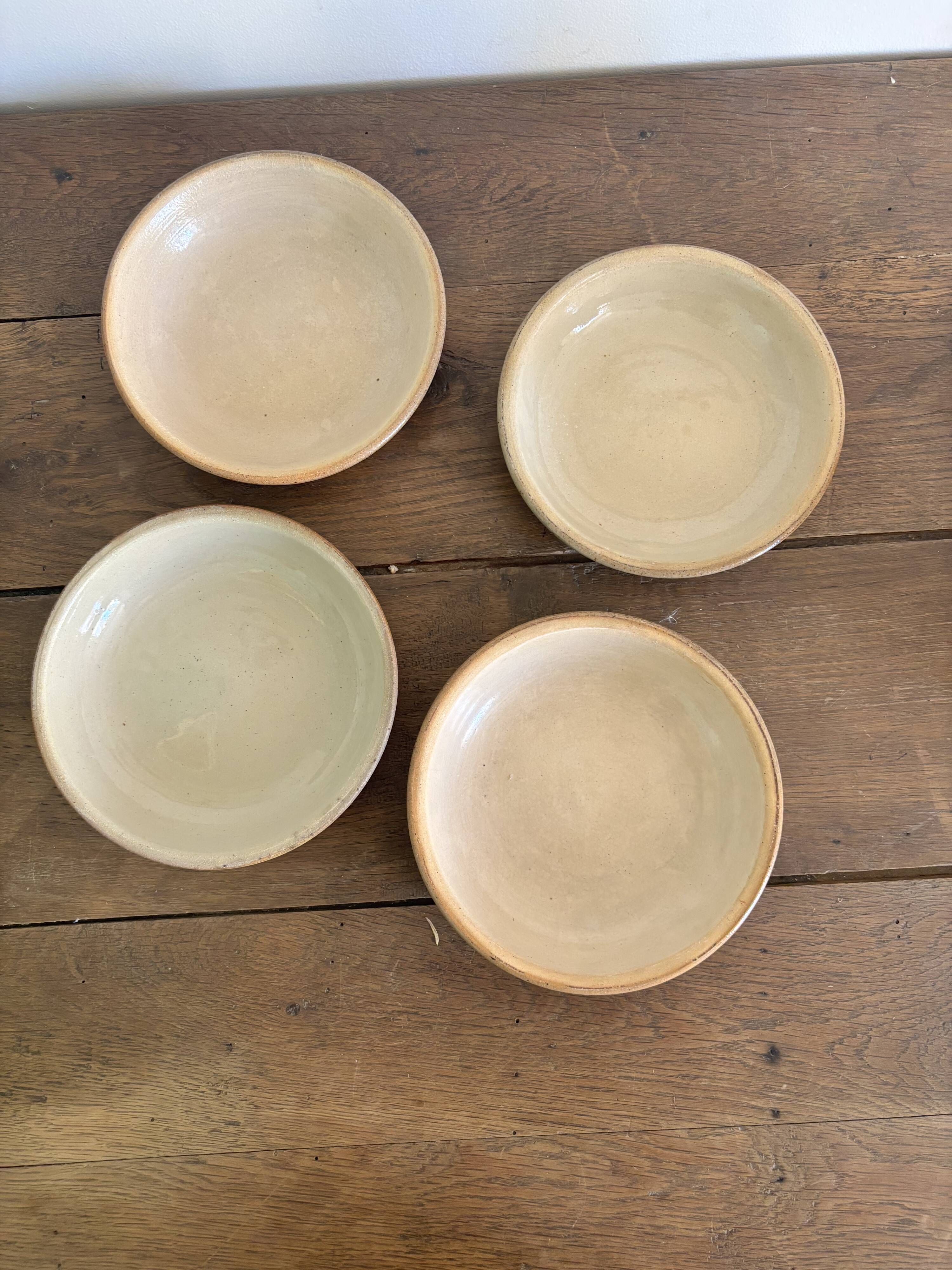 Vintage french stoneware ceramics set – mineral earth