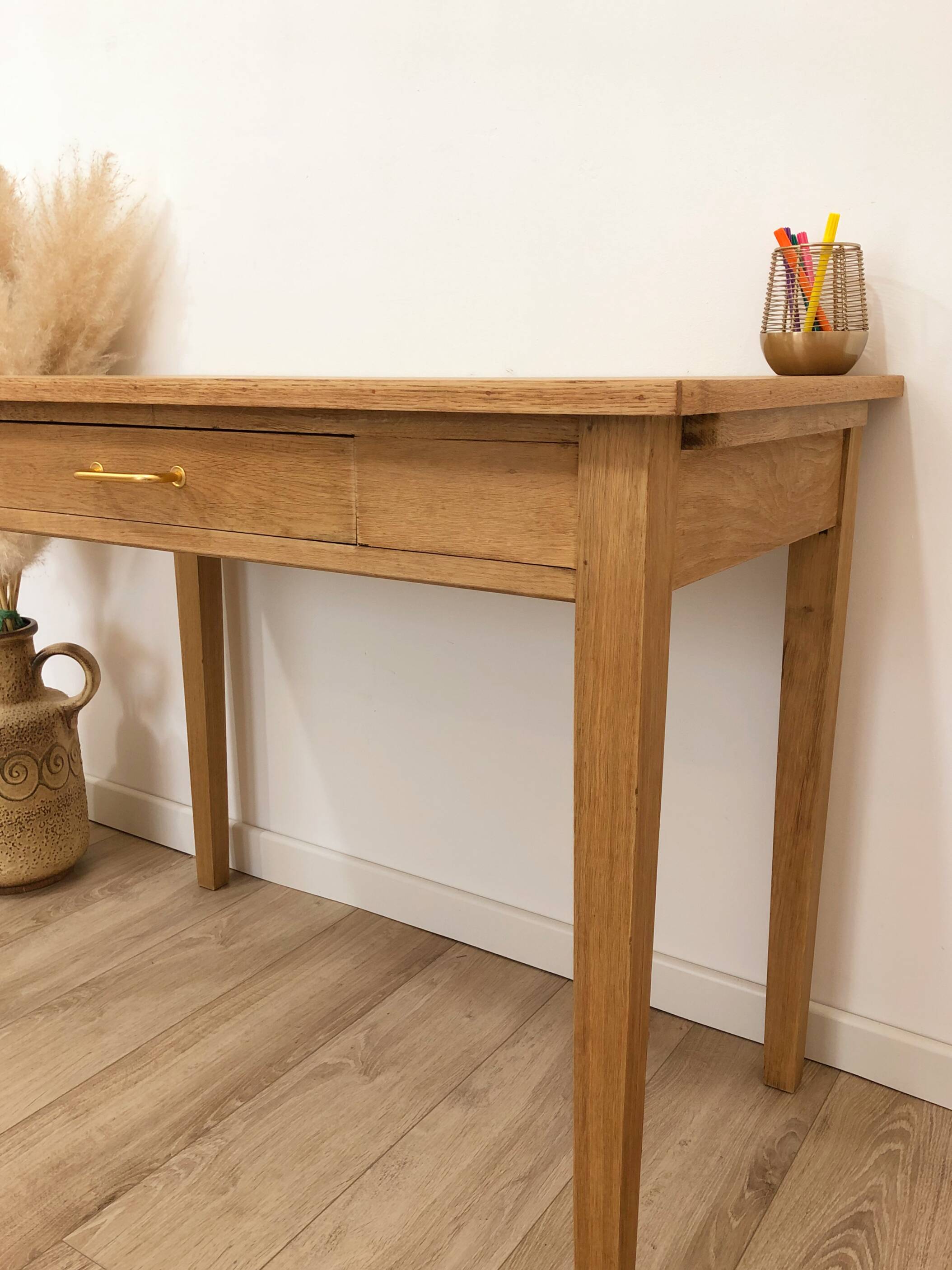 Vintage desk, in solid oak