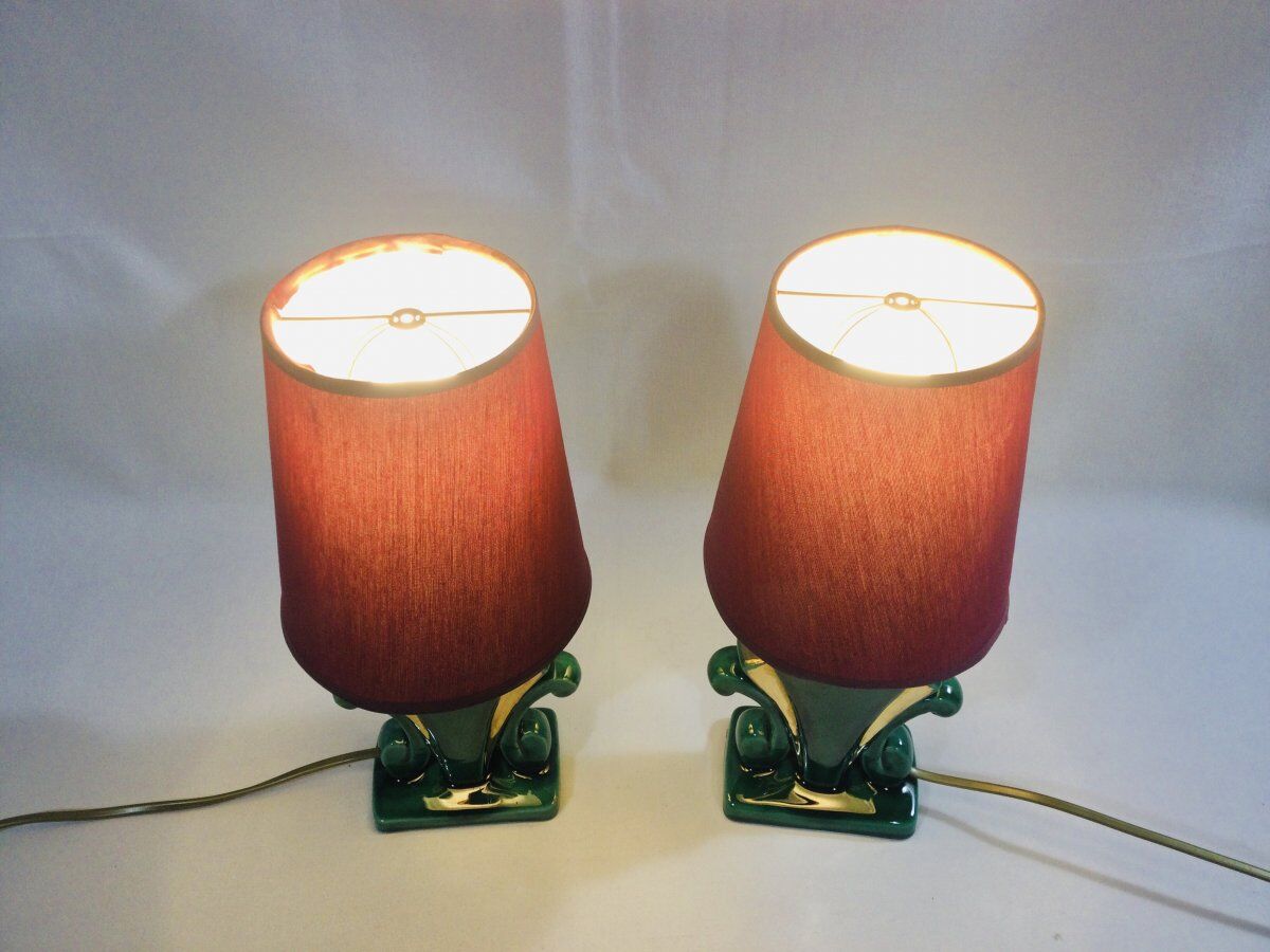 Pair of art deco lamps