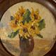 Oil on panel miniature sunflowers