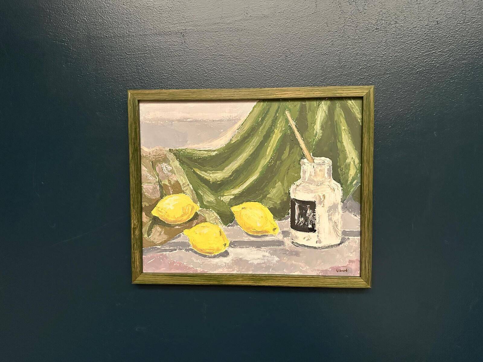 Original Oil on Panel – “Still Life with Lemons and Inkpot” by Gilbert