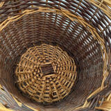 Round two-tone wicker basket from the 80s.