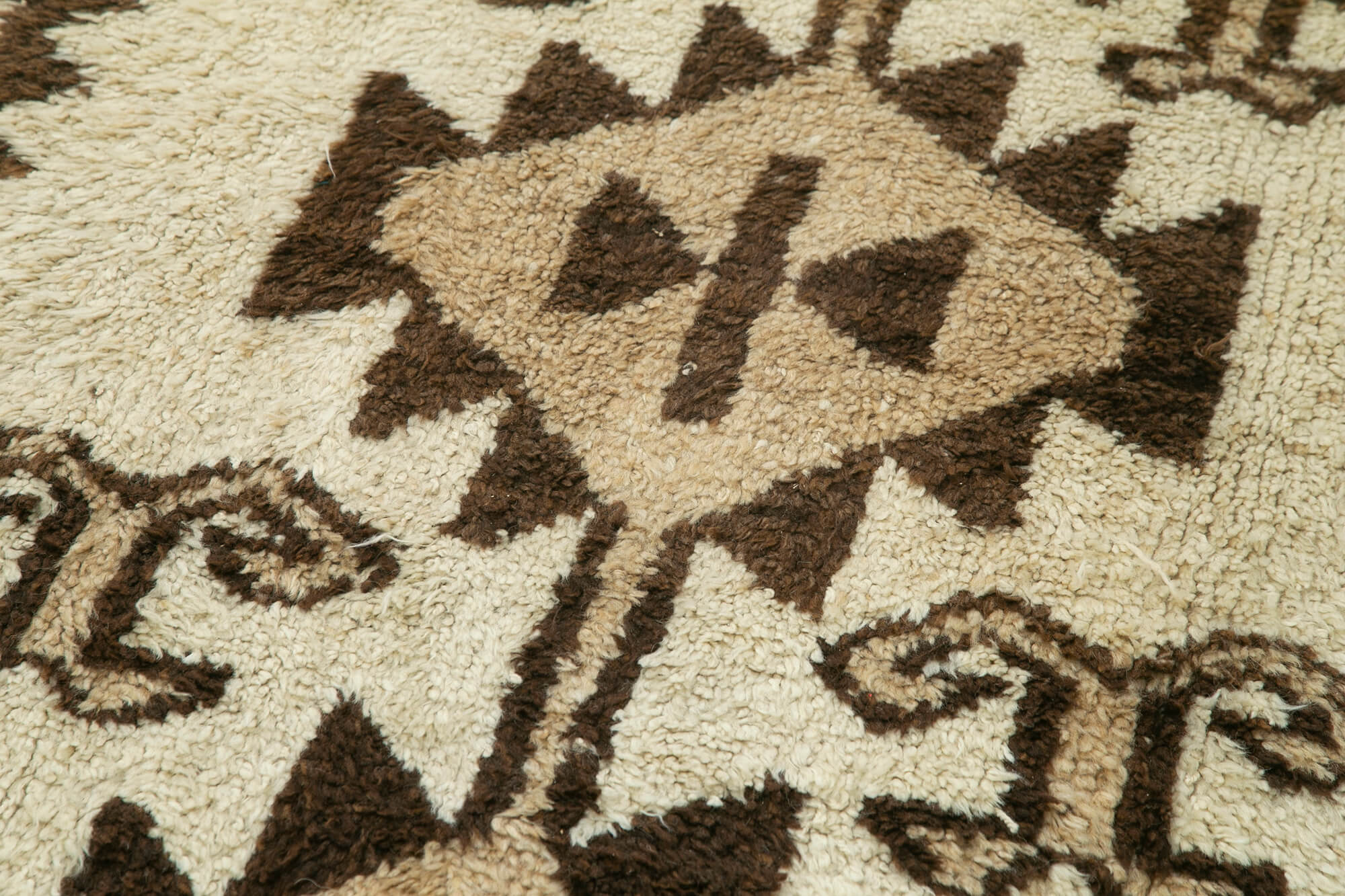 Handwoven antique anatolian beige runner rug 105 cm x 310 cm