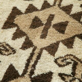 Handwoven antique anatolian beige runner rug 105 cm x 310 cm