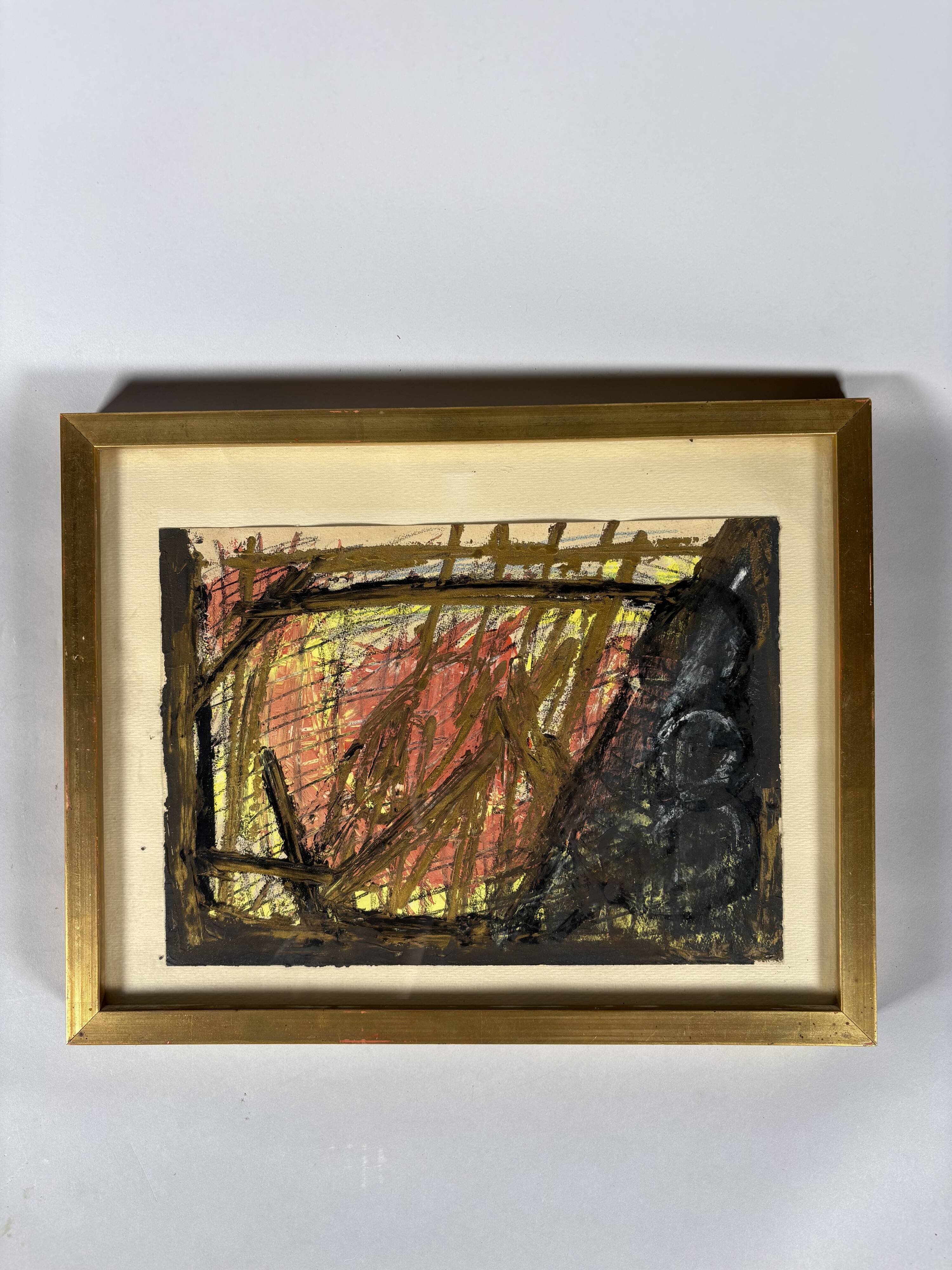 Sonja SEKULA (1918-1963) Composition expressionniste abstraite, 1953
