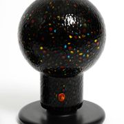 Pair of large 1980s Italian table lamps made of colorful multi-layer Murano