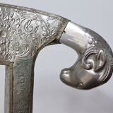 Vintage silver metal chair