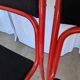 Set of 6 red & black metal chair: space age stackable dining chair baša