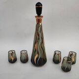 Glass liqueur carafe and glasses