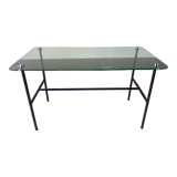 French coffee table Pierre Guariche edited by Steiner, in glass and steel