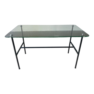 French coffee table Pierre Guariche edited by Steiner, in glass and steel