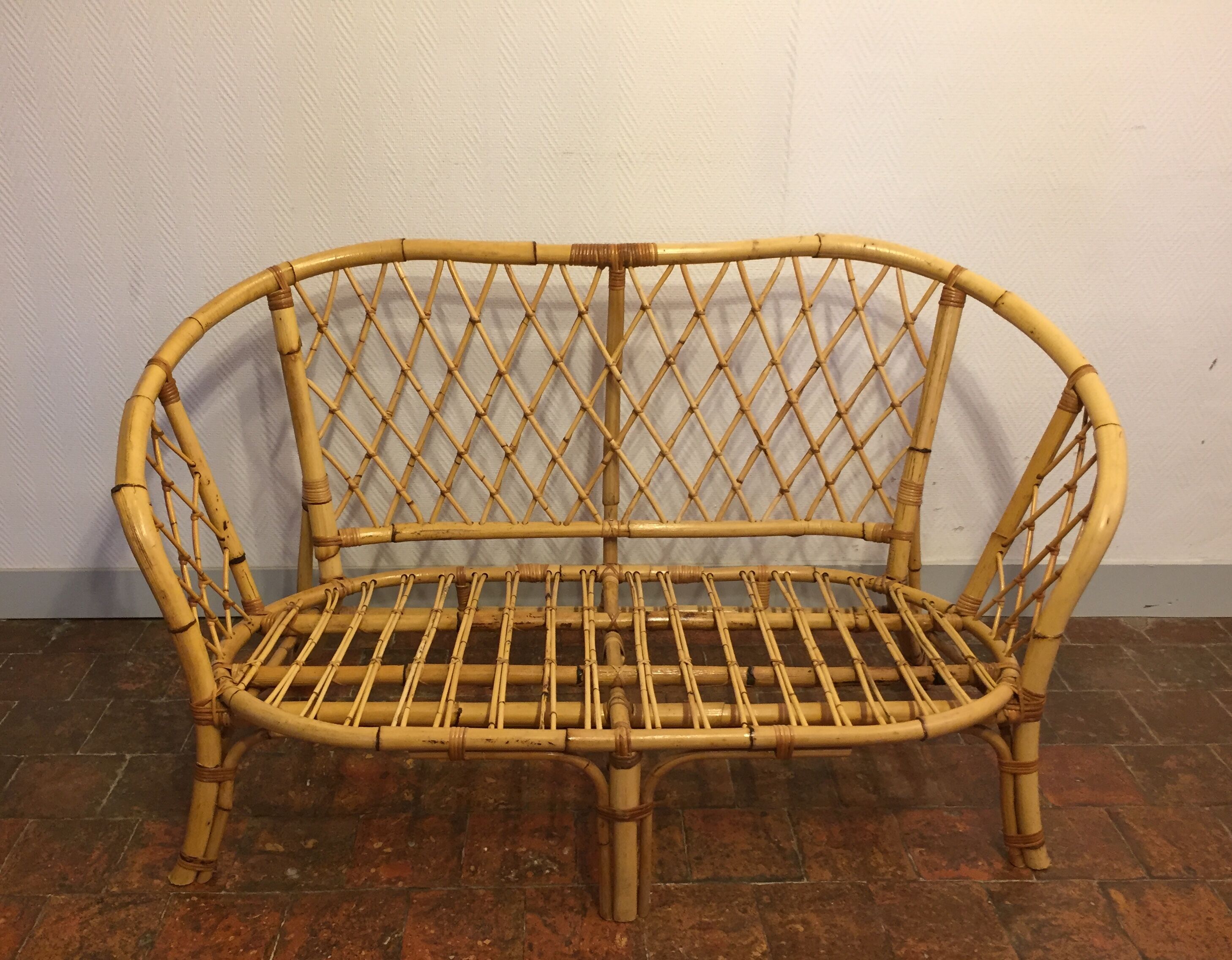 Rattan bench