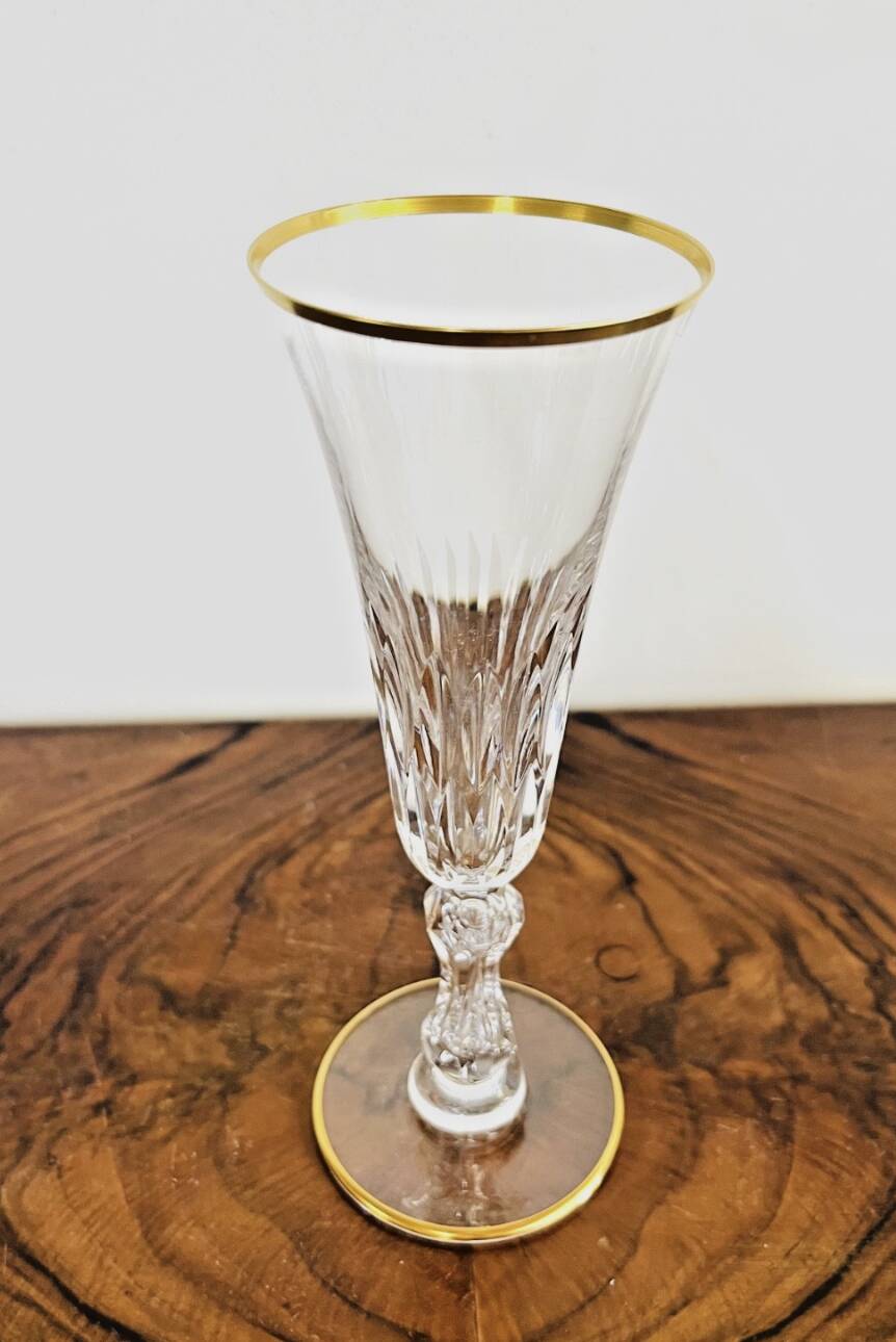 Set of 9 Saint-Louis crystal champagne flutes – Lozère model