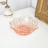 Vintage pink moulded glass bowl