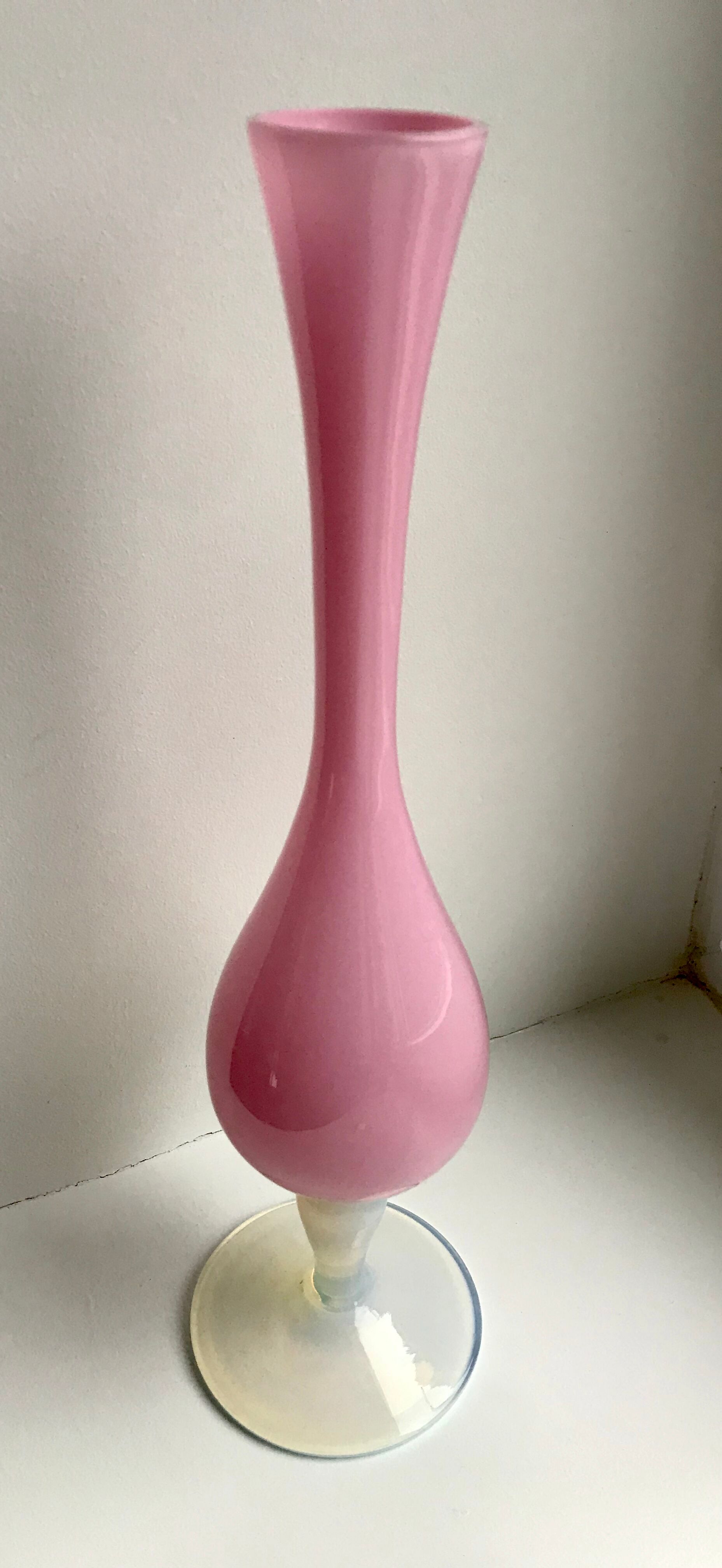 Pink opaline vase 50s