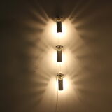 Set of three white adjustable design wall lamp, 1980's.