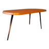 Table tripode en pin et acier vers 1950