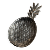 Silver-Plated Pineapple Bowl, 1960s Vintage Saladier in Metal, Tropical Centerpiece