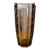 Art deco vase in smoked glass