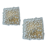 Pair vintage wall lights, bubble glass, 60s