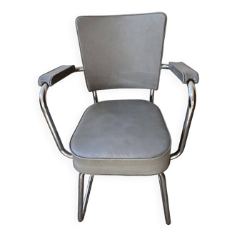 Pullman chair 1950 chrome and skai tube