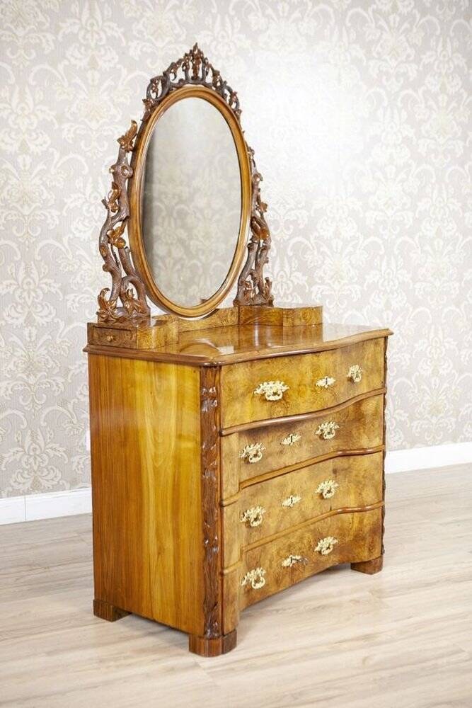 Antique Louis Philippe Vanity Table in Walnut, 1890s