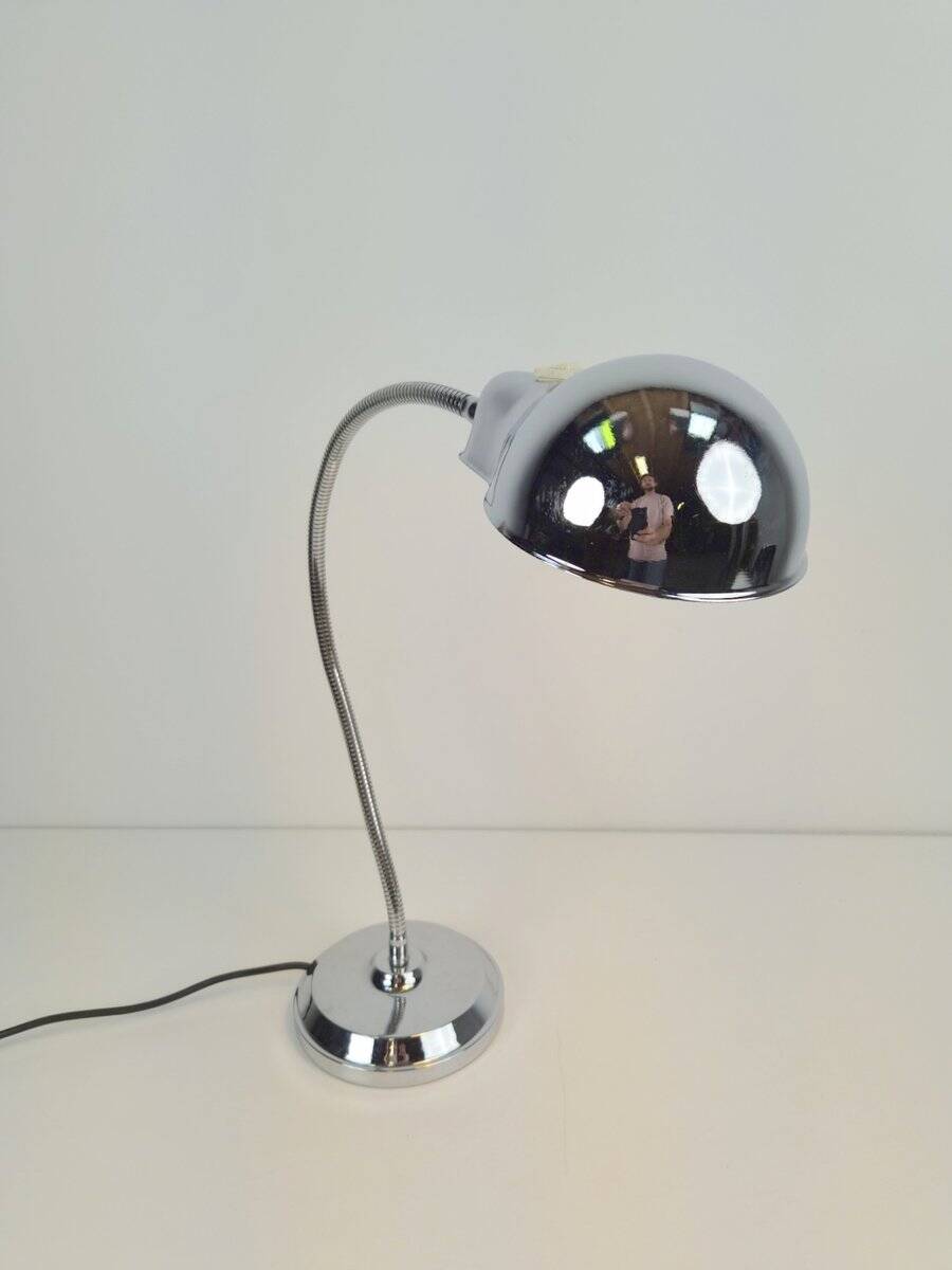 Chrome Table Lamp with Flexible Shade, 1950s