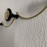 Vintage 1960s coat rack, gold and black, 3 hooks, new condition - 45 x 7 cm