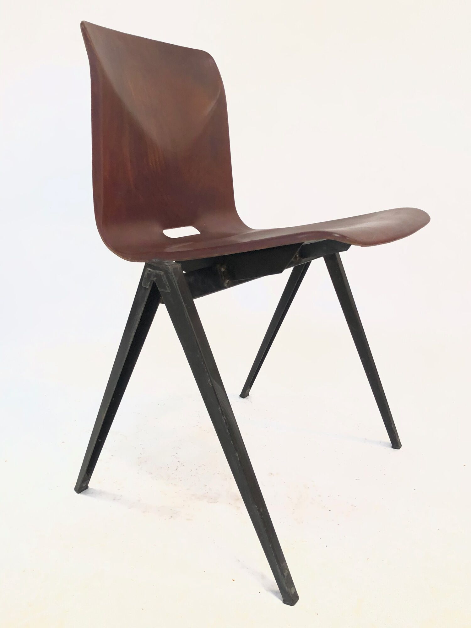 Vintage set of four Galvanitas S22 school chairs in the Netherlands