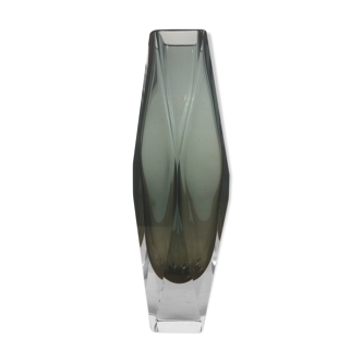 Vase Sommerso smoked glass soliflore, Murano