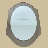 Two-tone smoked glass mirror, circa 1970