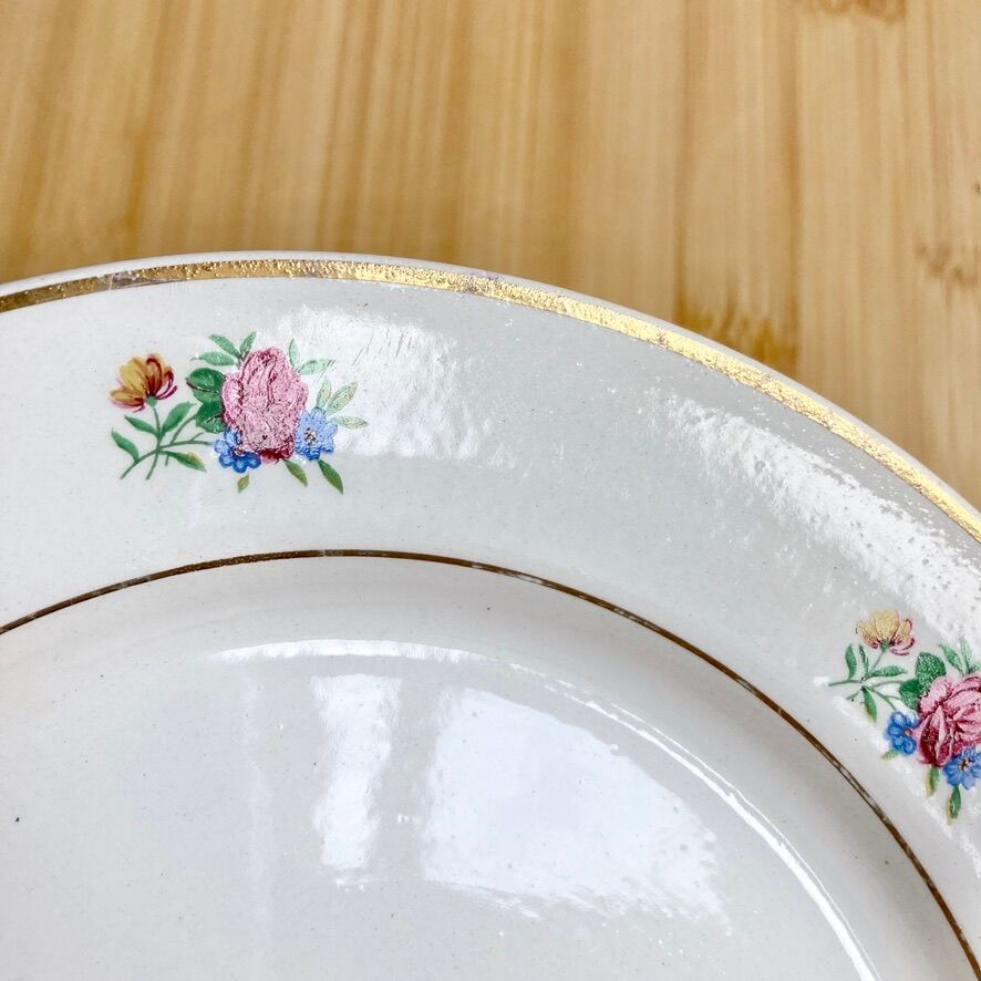 6 dessert plates demi-porcelaine Lunéville