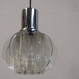 Lampes suspendues vintage en verre 3 pièces