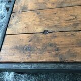 Rolling industrial coffee table