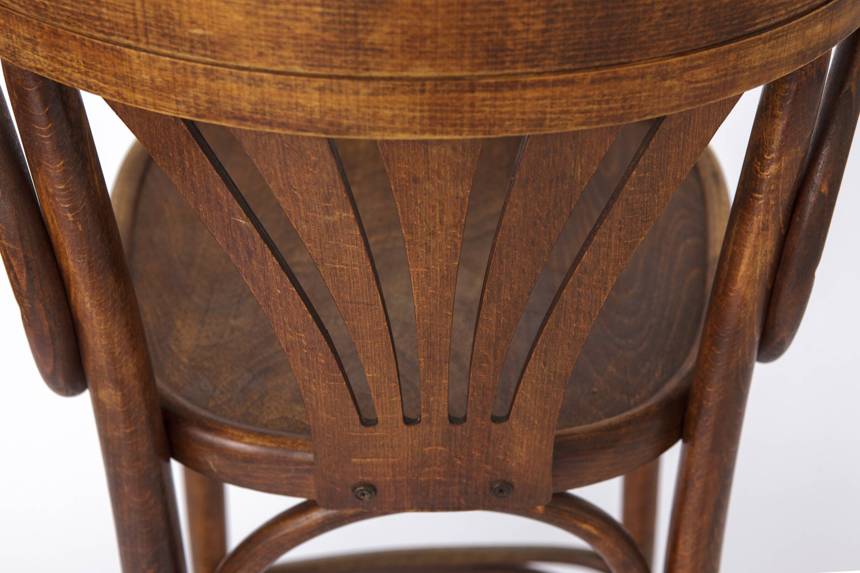 1 tabouret haut de pub irlandais vintage en bois avec technique de bois courbé des années 1960-1970