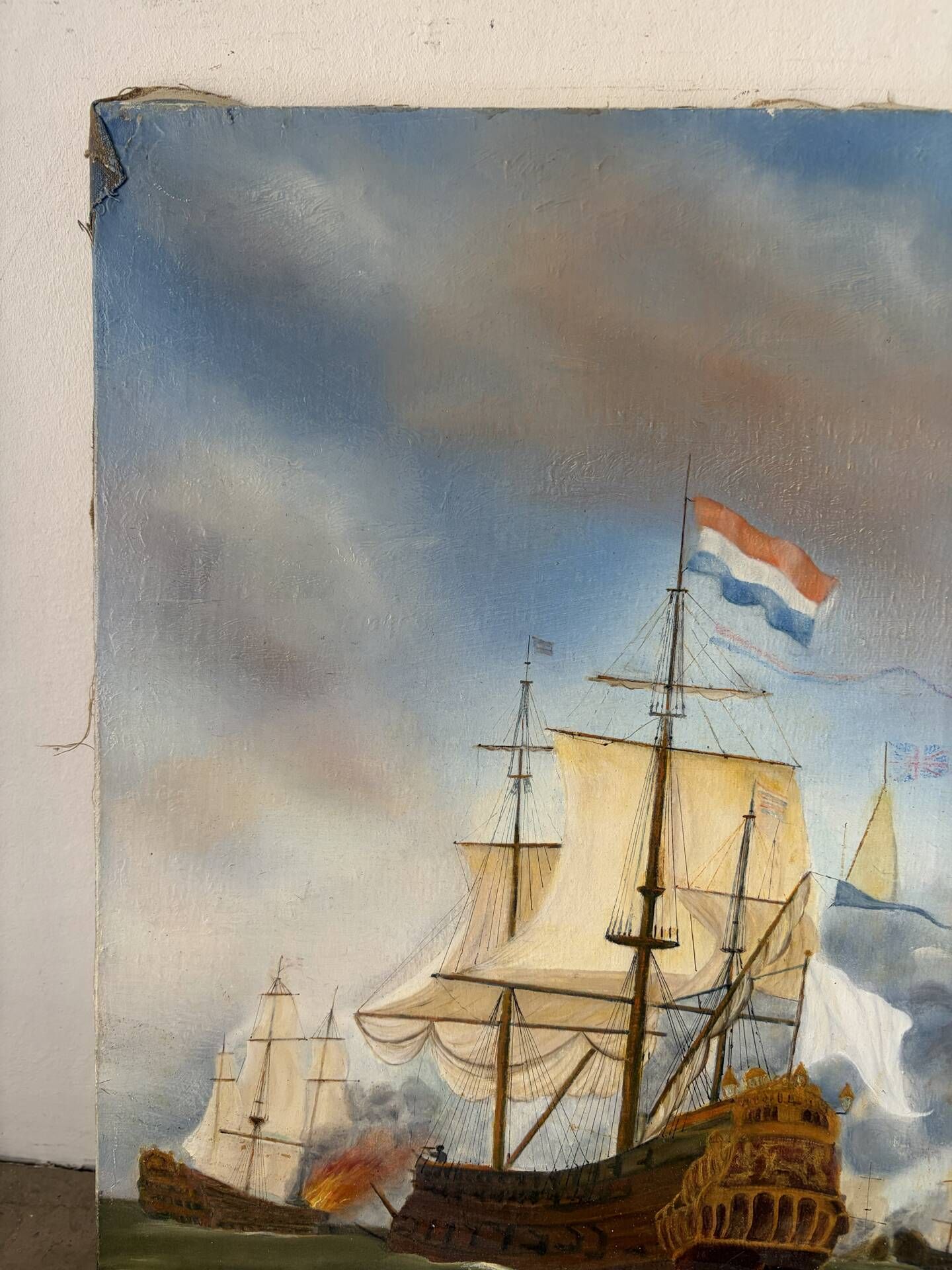 Marine, 20th century, oil on canvas signed