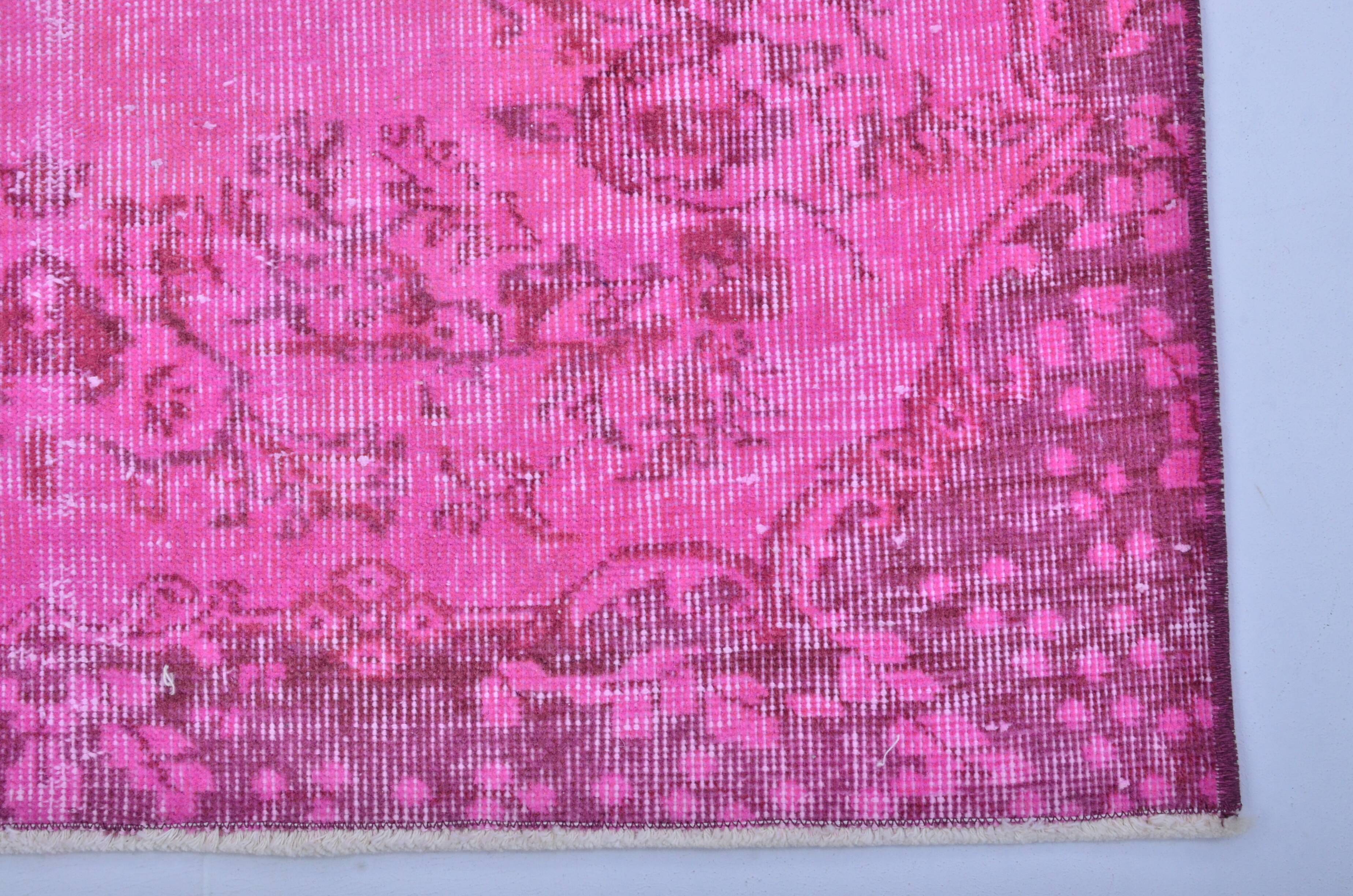 Oushak Floor Pink Wool Carpet 3148