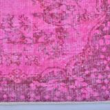 Oushak Floor Pink Wool Carpet 3148