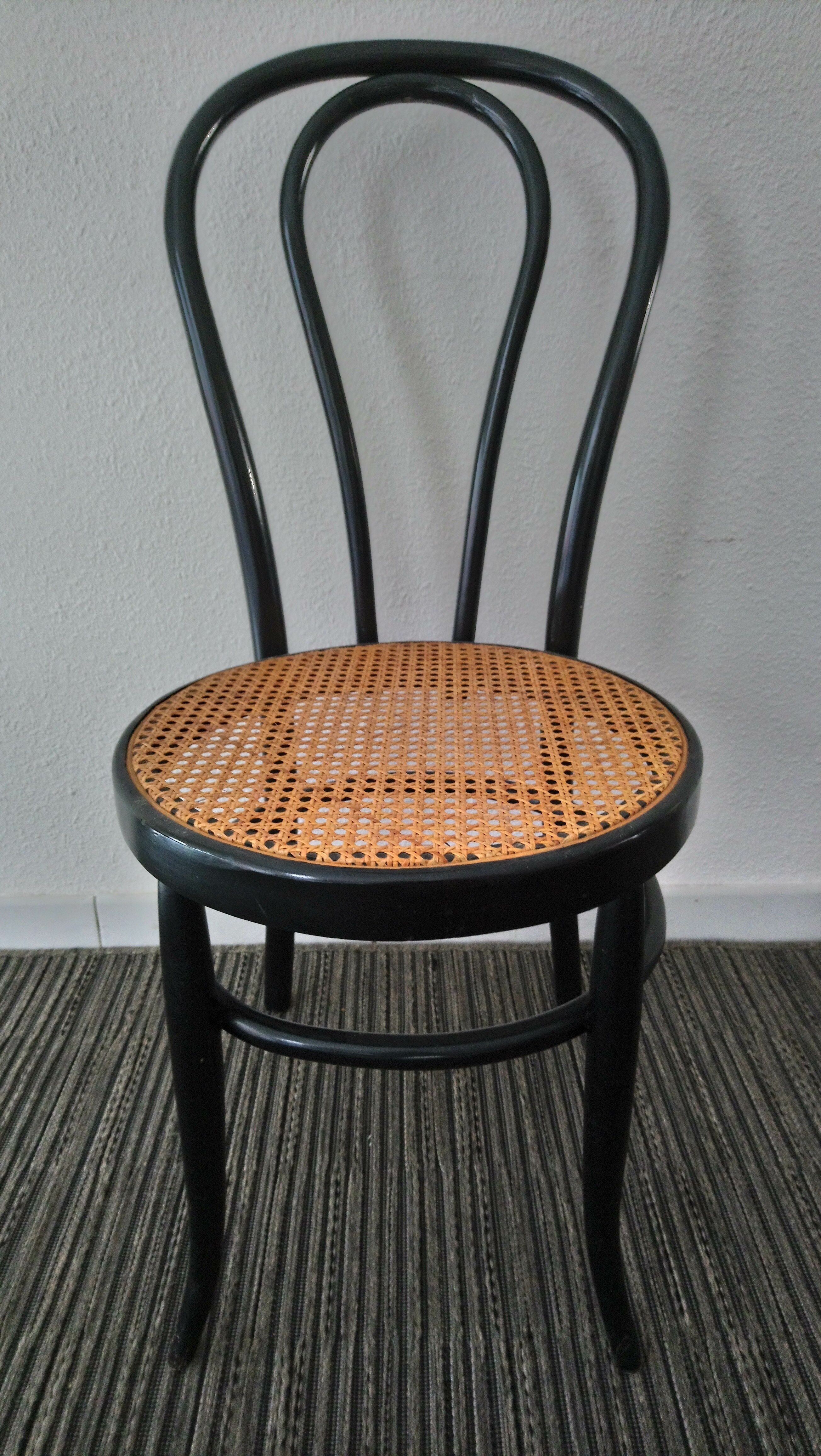 Set of 6 chairs 70s canned black bars